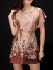 Casual Round Neck Floral Satin Nightgown