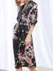 Casual Floral Peacock Kimono Sleeve Nightgown