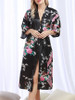 Casual Floral Peacock Kimono Sleeve Nightgown
