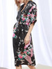 Casual Floral Peacock Kimono Sleeve Nightgown
