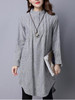 Casual Band Collar Pinstripe Longline Blouse