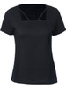 Casual Square Neck Hollow Out Plain Short Sleeve T-Shirt Casual Square Neck Hollow Out Plain Short Sleeve T-Shirt