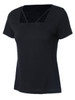 Casual Square Neck Hollow Out Plain Short Sleeve T-Shirt Casual Square Neck Hollow Out Plain Short Sleeve T-Shirt