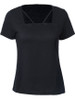 Casual Square Neck Hollow Out Plain Short Sleeve T-Shirt Casual Square Neck Hollow Out Plain Short Sleeve T-Shirt