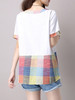 Casual Loose Casual Round Neck Plaid Blouse
