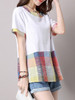 Casual Loose Casual Round Neck Plaid Blouse
