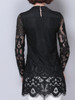 Casual Split Neck Patchwork Hollow Out Lace Plain Blouse Casual Split Neck Patchwork Hollow Out Lace Plain Blouse