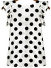 Casual Round Neck Ruffle Trim Polka Dot Sleeveless T-Shirt Casual Round Neck Ruffle Trim Polka Dot Sleeveless T-Shirt
