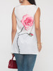 Casual Floral Printed Crew Neck Sleeveless-t-shirt