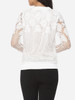 Casual Hollow Out Lace Plain Exquisite Crew Neck Long-sleeve-t-shirt