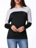 Casual Round Neck Polka Dot Batwing Long Sleeve T-Shirt Casual Round Neck Polka Dot Batwing Long Sleeve T-Shirt