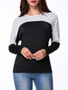 Casual Round Neck Polka Dot Batwing Long Sleeve T-Shirt Casual Round Neck Polka Dot Batwing Long Sleeve T-Shirt