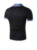 Casual Simple Polo Collar Contrast Trim T-Shirt