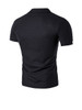 Casual Office Polo Collar Patch Pocket Striped T-Shirt