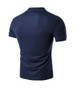 Casual Office Polo Collar Patch Pocket Striped T-Shirt