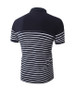 Casual Classic Polo Collar Color Block Striped T-Shirt