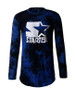 Casual Long Sleeve Crew Neck Letters Star Tie/Dye T-Shirt