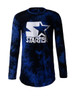 Casual Long Sleeve Crew Neck Letters Star Tie/Dye T-Shirt