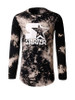 Casual Long Sleeve Crew Neck Letters Star Tie/Dye T-Shirt