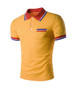 Casual Simple Polo Collar Contrast Striped Trim T-Shirt