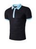 Casual Polo Collar Contrast Trim T-Shirt