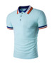 Casual Classic Polo Collar Contrast Stripe Trim T-Shirt