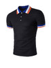 Casual Classic Polo Collar Contrast Stripe Trim T-Shirt
