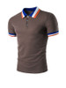 Casual Classic Polo Collar Contrast Stripe Trim T-Shirt