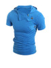 Casual Hooded Zips Decorative Button Pocket Plain T-Shirt