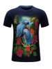 Casual Crew Neck Floral Bird Printed T-Shirt