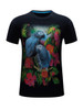 Casual Crew Neck Floral Bird Printed T-Shirt