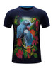 Casual Crew Neck Floral Bird Printed T-Shirt