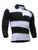 Casual Polo Collar Color Block Striped T-Shirt