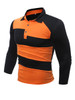 Casual Polo Collar Color Block Striped T-Shirt