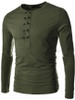 Casual Men's Plain Decorative Buttons V Neck T-shirts