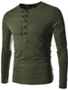 Casual Men's Plain Decorative Buttons V Neck T-shirts