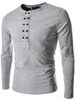 Casual Men's Plain Decorative Buttons V Neck T-shirts