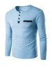 Casual Henley Collar Contrast Trim Fitted T-Shirt Casual Henley Collar Contrast Trim Fitted T-Shirt