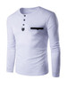 Casual Henley Collar Contrast Trim Fitted T-Shirt Casual Henley Collar Contrast Trim Fitted T-Shirt