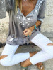 Long Sleeves V-neck Floral Blouses&shirts Tops