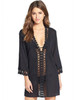 Pretty V-Neck Lace 3/4 Sleeve Blouse Cover-ups Tops