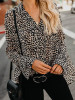 Fashion Leopard V-neck Bohemia Blouse Top