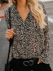 Fashion Leopard V-neck Bohemia Blouse Top