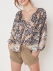 Loose Printed Bohemia Blouse Top