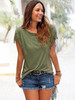 Short-sleeved Round Neck Tassels Cotton T-Shirt 8 Colors
