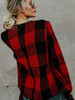 Fashion Plaid Lapel Long Sleeves Outwears Tops