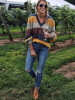 V-neck Knitting Striped Loose Sweater Tops