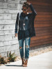 Holes Solid Color Round-neck Knitting Sweater Tops