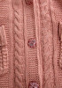 Pink Patchwork Single Breasted Pockets Long Sleeve High Neck Hooded Cardigan Sweater Coat