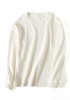 White Round Neck Long Sleeve Loose Fashion Sweatshirt